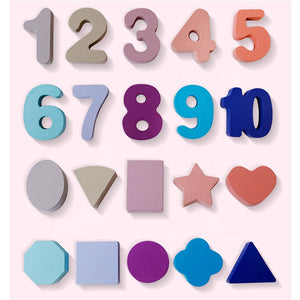 Shapes and Numbers Matching Puzzle
